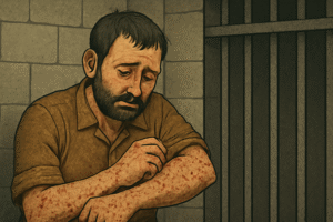 The spread of the disease “scabies” among the prisoners due to the policy of systematic medical neglect